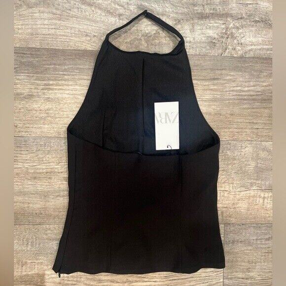 ZARA Blogger Fave Fitted Halter Top NWT | Bow Detail | Black - Picture 16 of 16